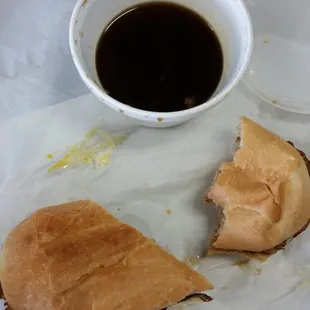 French dip sandwich with au jus sauce was good, kind of small for the price  but flavor is good.