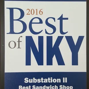 Thank you to everyone that voted for us! I am truly honored and will continue to provide you with the Best, fresh cut subs.   Mike