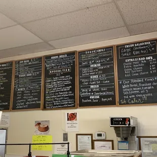 menus on the wall