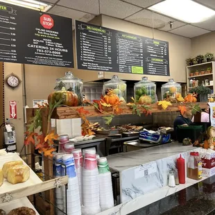 a variety of food items on display