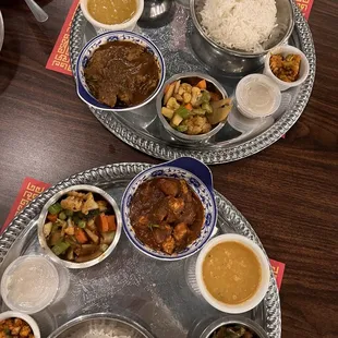 Chicken Thali Lamb Thali
