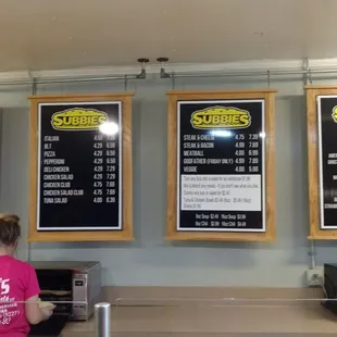 Menu board