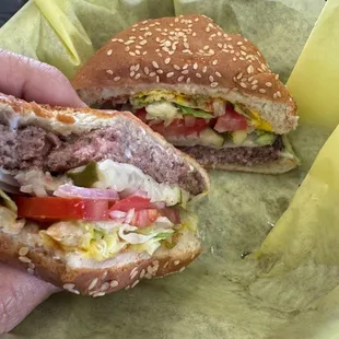 Cheeseburger cooked to order, medium rare