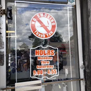 Carl's Subb's Window Door Sign.