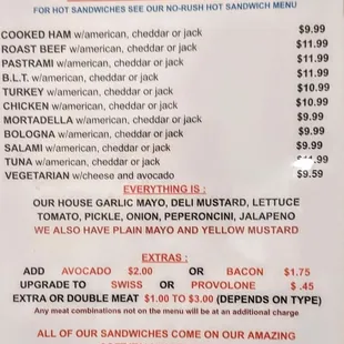 menu