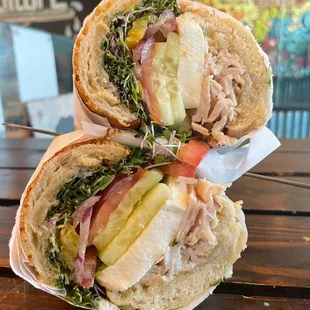 two halves of a sandwich