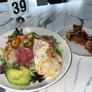 Quinoa Salad + a side of Hot Chicken