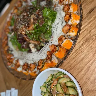 sashimi, sushi, sushi and sashimi, food