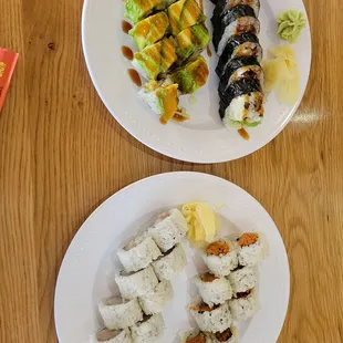 Caterpillar 2, suben steak, spicy tuna and yellowtail