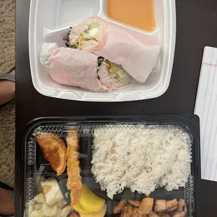 Cali burrito and Hibachi Chicken Bento