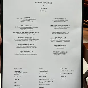 Brunch menu--recommend the goetta hash