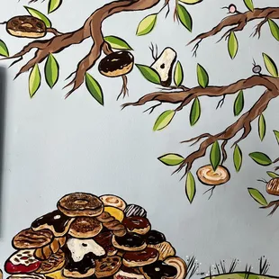 Inside mural...donut tree