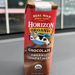 a carton of chocolate milk