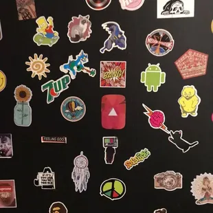 Sticker on the bathroom door