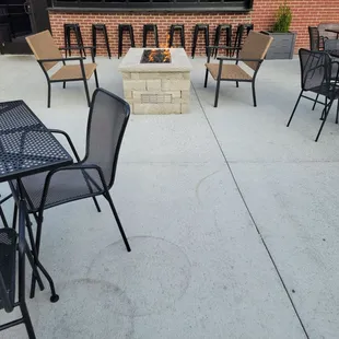 outdoor seating area with fire pit