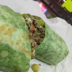 Steak bomb w/ Spinach wrap  It was okay...