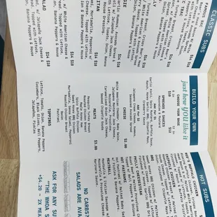 These are some of the sandwiches and breakfast bagels.