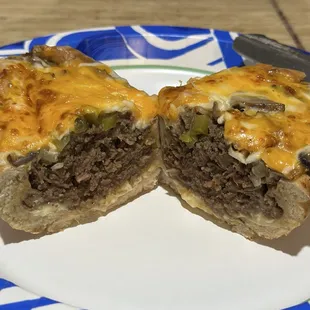 Inside the Philly Cheese Steak (added mushrooms)