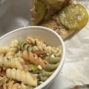 The Cuban and pasta salad