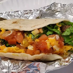 Soft Beef Taco on Flour Tortilla
