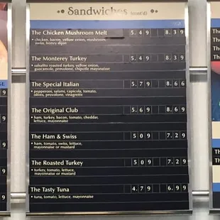 a menu for a restaurant