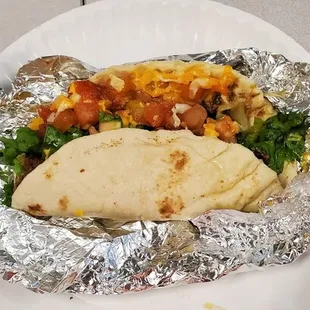 Soft Beef Taco on Flour Tortilla