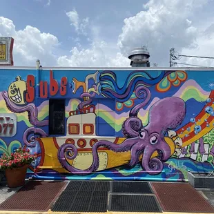 Cute and appropriate mural on the southern wall...