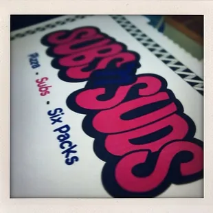 a close up of a sign