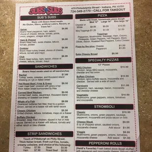menu