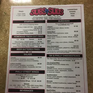menu