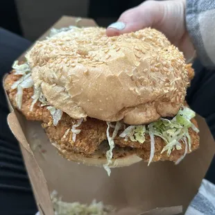 "Fricken spicy crispy chickun sandwich"
