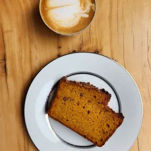 Pumpkin Loaf and Cortado