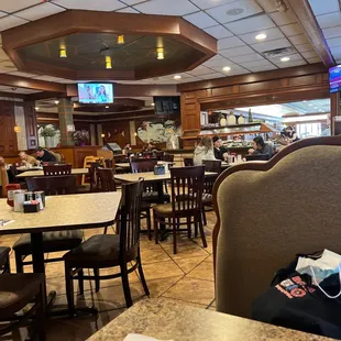 a view of the dining area