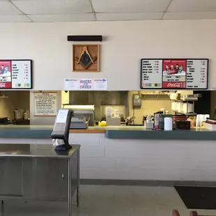 the counter and menus