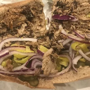 Applewood pull pork sandwich