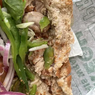 Three small pieces of chicken.