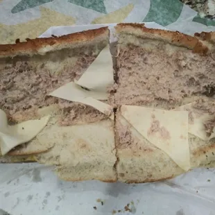 So little tuna, one of the worst sandwiches we&apos;ve had from Subway.