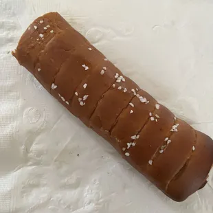 Half a foot long sidekick pretzel.