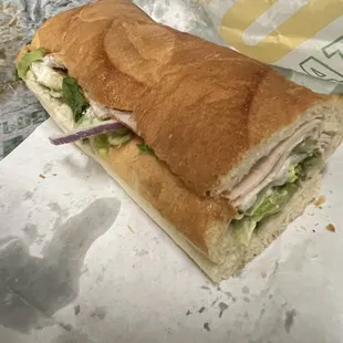 6 inch sourdough w Turkey