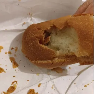 Here's the "fresh baked bread" on the Tuna Sandwich.