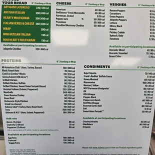 menu