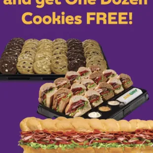 Buy any Party Tray &amp; get One Dozen Cookies Free