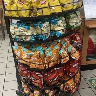 a display of chips and chips for sale