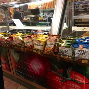 Only one person working. Poor thing! She handled it well.