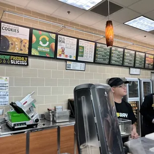 Order counter. Nice cashier.