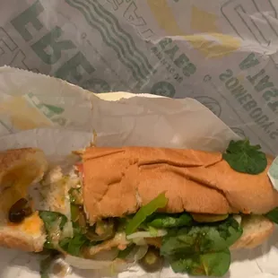 A subway that was supposed to be toasted but was not