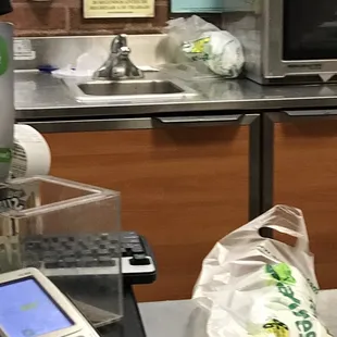 a bag of food on a counter