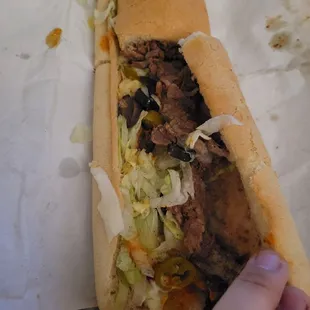 Steak and cheese on white