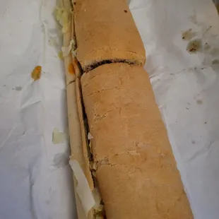 Steak cheese on white