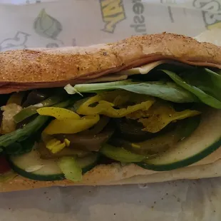 Cold cut combo with everything on it for lunch!